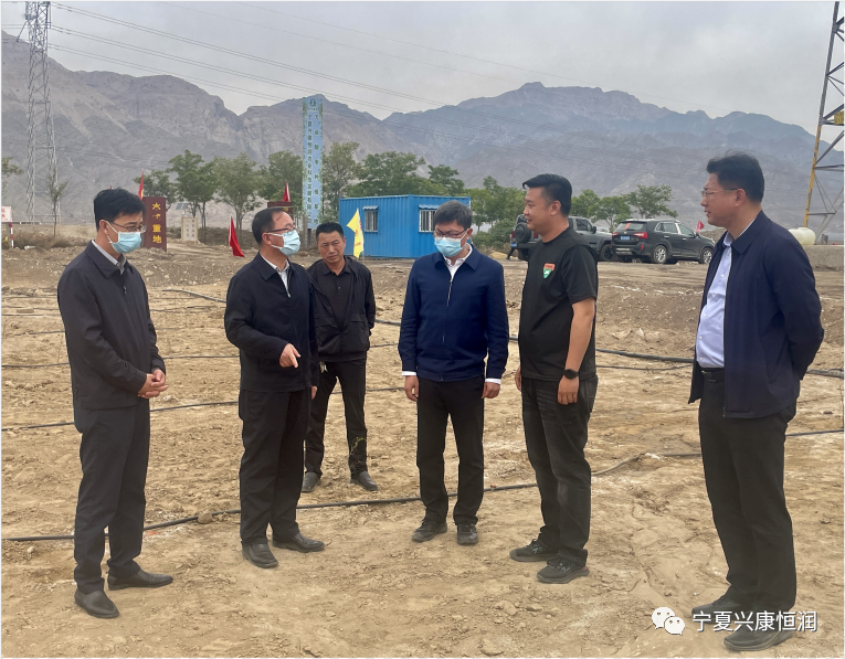 石嘴山市委書記王剛及市領(lǐng)導趙會勇、王宇翔蒞臨公司萬畝酸棗種植基地現(xiàn)場調(diào)研指導工作