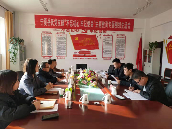 寧夏岳氏黨支部召開“不忘初心，牢記使命”主題教育專題組織生活會